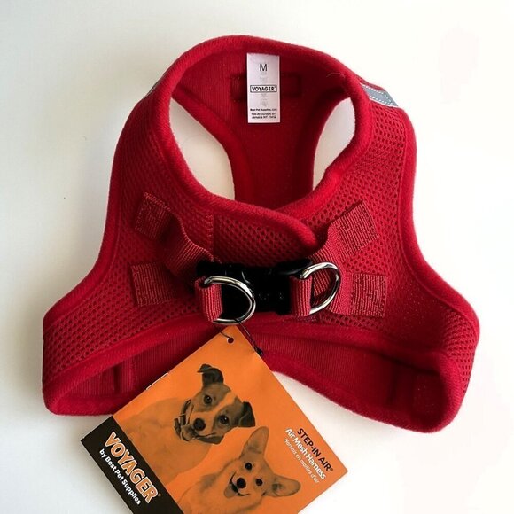 RED STEP-IN MESH DOG PET HARNESS - Picture 1 of 8